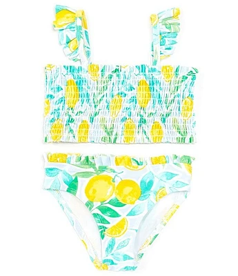 Little Me Baby Girls 6-24 Months Lemon-Printed Ruffled Tankini Top & Matching Hipster Bottom Two-Piece Swimsuit