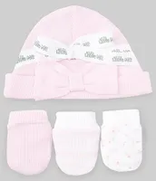 Little Me Baby Girls Springtime Hat & Mitt Set