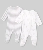 Little Me Baby Newborn-9 Months Funtime Long-Sleeve Footed Coverall 2-Pack