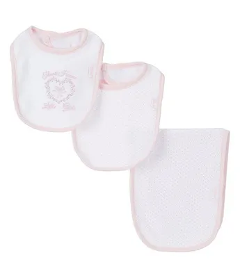 Little Me Girl Baby Girls Thank Heaven Printed Bib & Burp Cloth Set