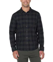 Liverpool Los Angeles Overdyed Plaid Flannel Shirt