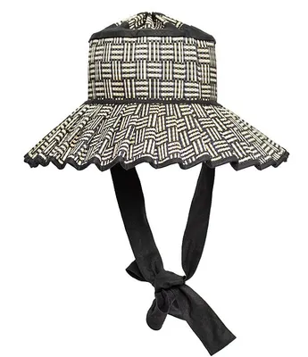 Lorna Murray Black Bamboo Island Ravello Maxi Pleated Sun Hat