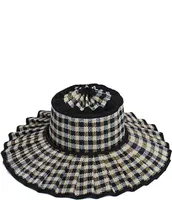 Lorna Murray Gingham Island Capri Maxi Pleated Sun Hat