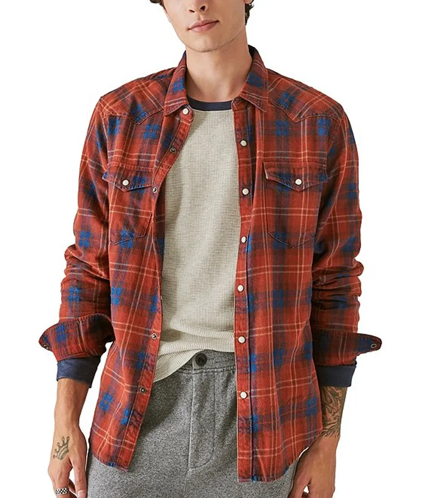 Lucky Brand Long Sleeve Mesa Plaid Western Woven Shirt