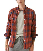 Lucky Brand Long Sleeve Mesa Plaid Western Woven Shirt