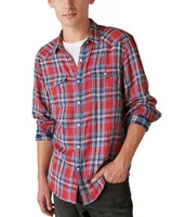 Lucky Brand Long Sleeve Plaid Western Shirt