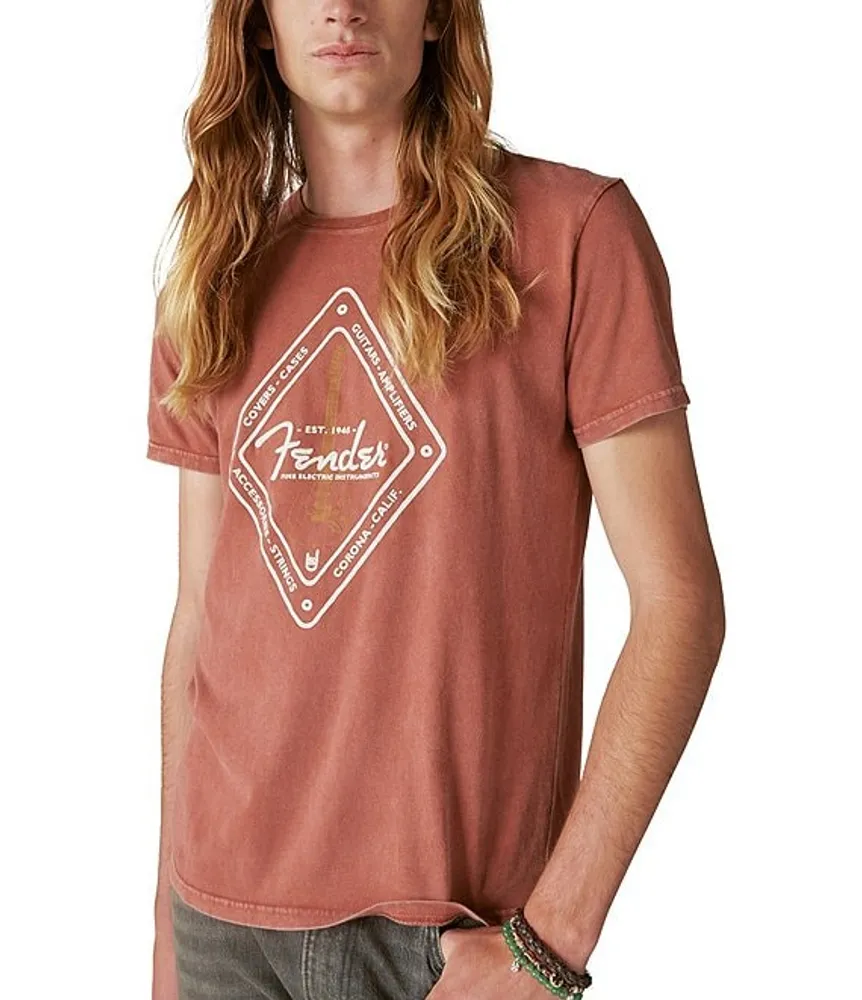 Lucky Brand Short Sleeve Fender Diamond Graphic T-shirt
