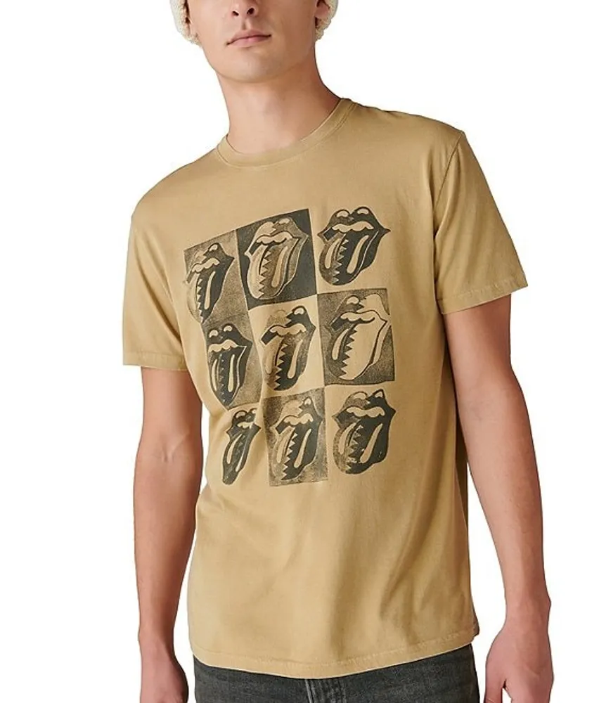 Lucky Brand Short Sleeve Rolling Stones Tongue Logo Graphic T-Shirt