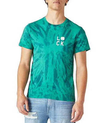 Lucky Brand Short-Sleeve Tie-Dyed Clover Graphic T-Shirt
