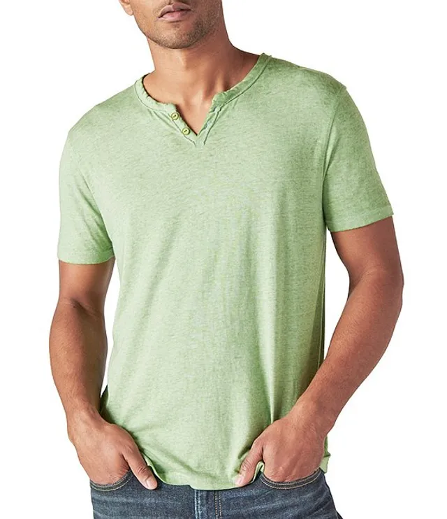 Lucky Brand Short Sleeve Button Notch Neck Venice Burnout T-Shirt |  Dillard's