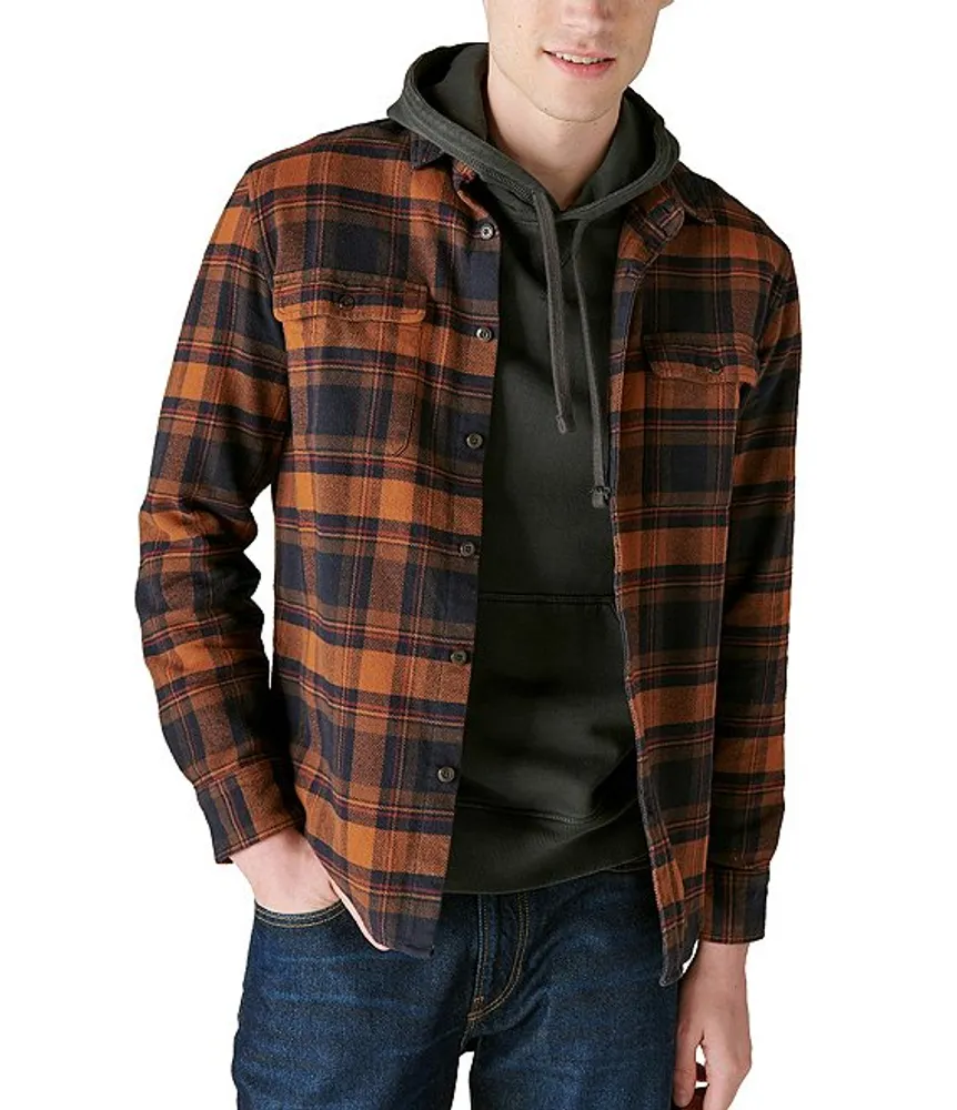 Lucky Brand Soto Long Sleeve Plaid Flannel Workwear Shirt