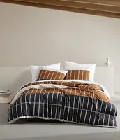 Marimekko Tiiliskivi Raita Brick-Block Printed Outlined Pattern Organic Cotton Duvet Cover Mini Set