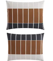Marimekko Tiiliskivi Raita Brick-Block Printed Outlined Pattern Organic Cotton Duvet Cover Mini Set
