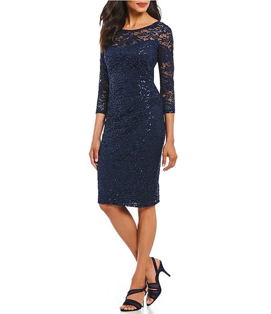 Marina Sequin Lace Sheath Dress | The Shops at Willow Bend