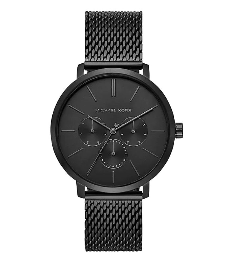 Michael Kors Men's Blake Three-Hand Black IP Stainless Steel Mesh Watch |  Alexandria Mall