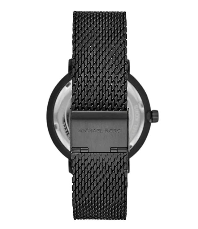 Michael Kors Men's Blake Three-Hand Black IP Stainless Steel Mesh Watch |  Alexandria Mall