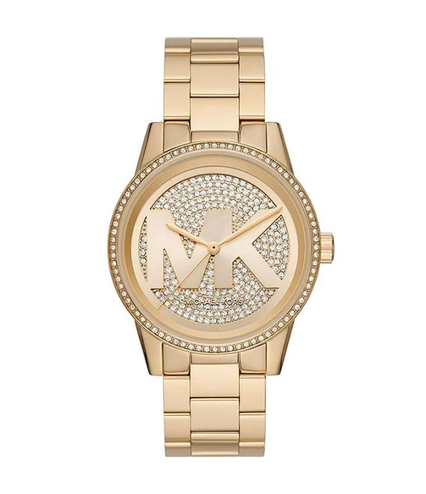 Michael Kors Ritz Three-Hand Gold-Tone Stainless Steel Watch | Brazos Mall