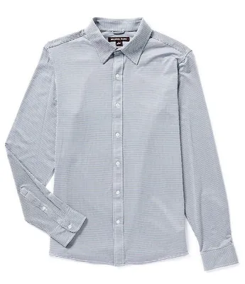 Michael Kors Slim-Fit Gingham Stretch Long-Sleeve Woven Shirt