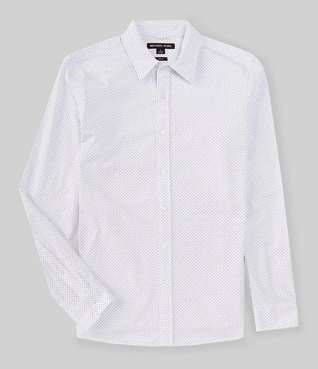 Michael Kors Men's Slim-Fit Trim Stretch Gingham Shirt - Macy's