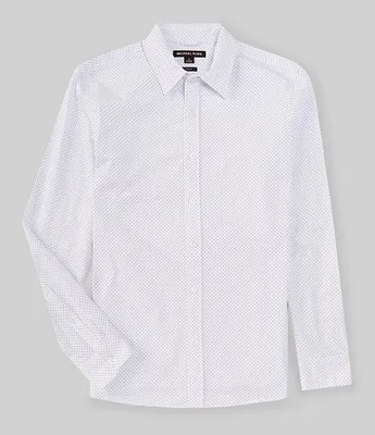 Michael Kors Slim Fit Stretch Pin Dot Long Sleeve Woven Shirt