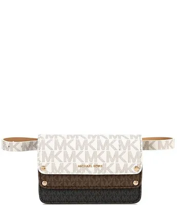 Michael Kors Signature Tri-Logo Magnetic Snap Belt Bag