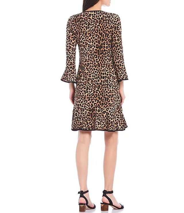 Michael Kors Mega Cheetah Print Matte Jersey Ruffle Mock Neck Sleeveless  Smocked Midi Dress | Alexandria Mall
