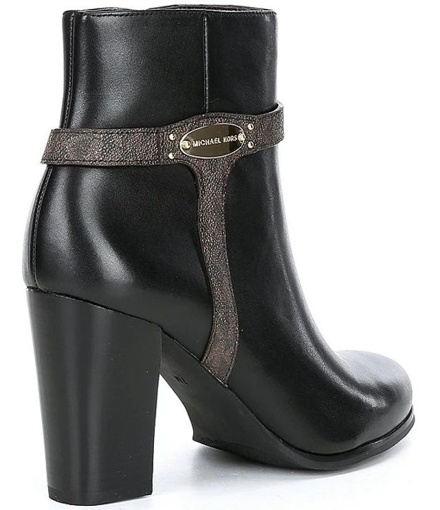 Michael Kors Finley Logo Block Heel Ankle Boots | Alexandria Mall