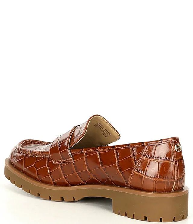 Michael Kors Buchanan Mid Leather Block Heel Loafers | Alexandria Mall