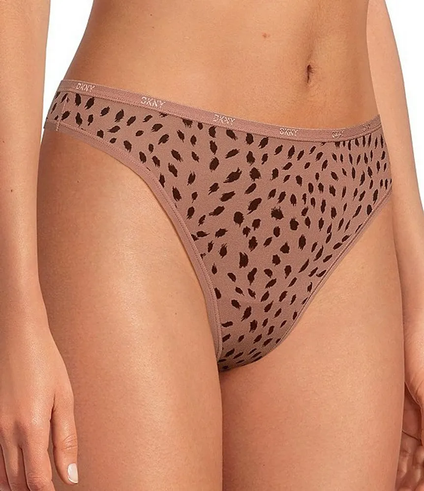 DKNY Microfiber Animal Stroke Print Thong Panty