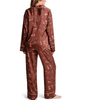 Midnight Bakery Satin Long Sleeve Western Print Pajama Set