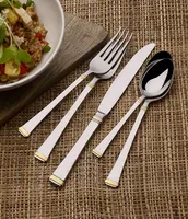 Mikasa Gold-Accent Harmony 65-Piece Stainless Steel Flatware Set
