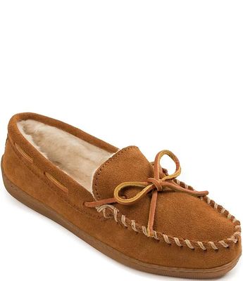 Pile Lined Suede Hardsole Slippers