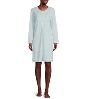 Miss Elaine Brushed Honeycomb Knit Short Solid Nightgown