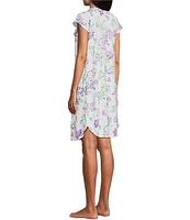 Miss Elaine Cottonessa Knit Floral Print Short Nightgown