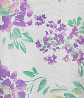 Miss Elaine Cottonessa Knit Floral Print Short Sleeve Long Nightgown