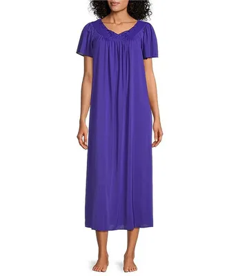 Miss Elaine Silk Essence Solid Long Nightgown | Dillard's