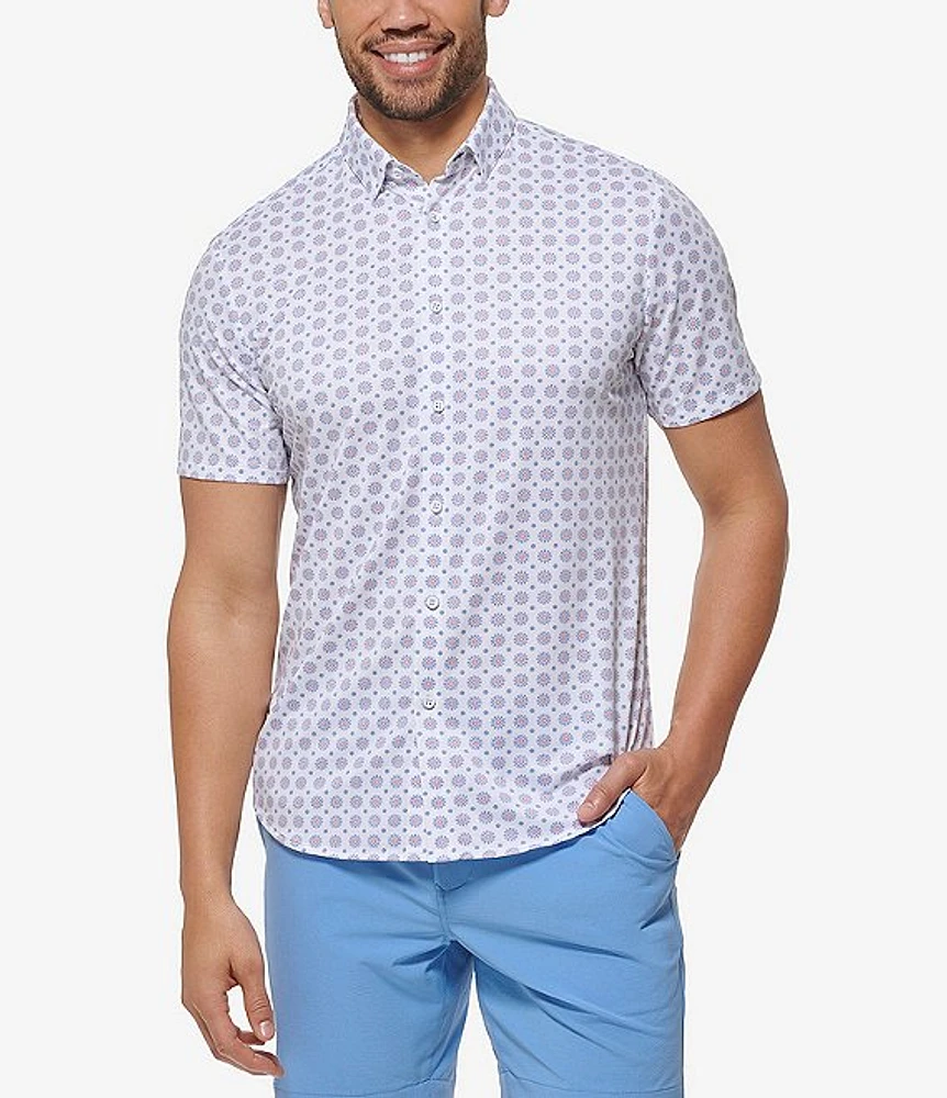 Mizzen+Main Halyard Floral Print Performance Stretch Short Sleeve Woven Shirt