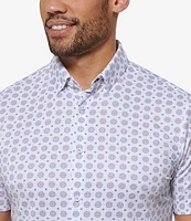 Mizzen+Main Halyard Floral Print Performance Stretch Short Sleeve Woven Shirt