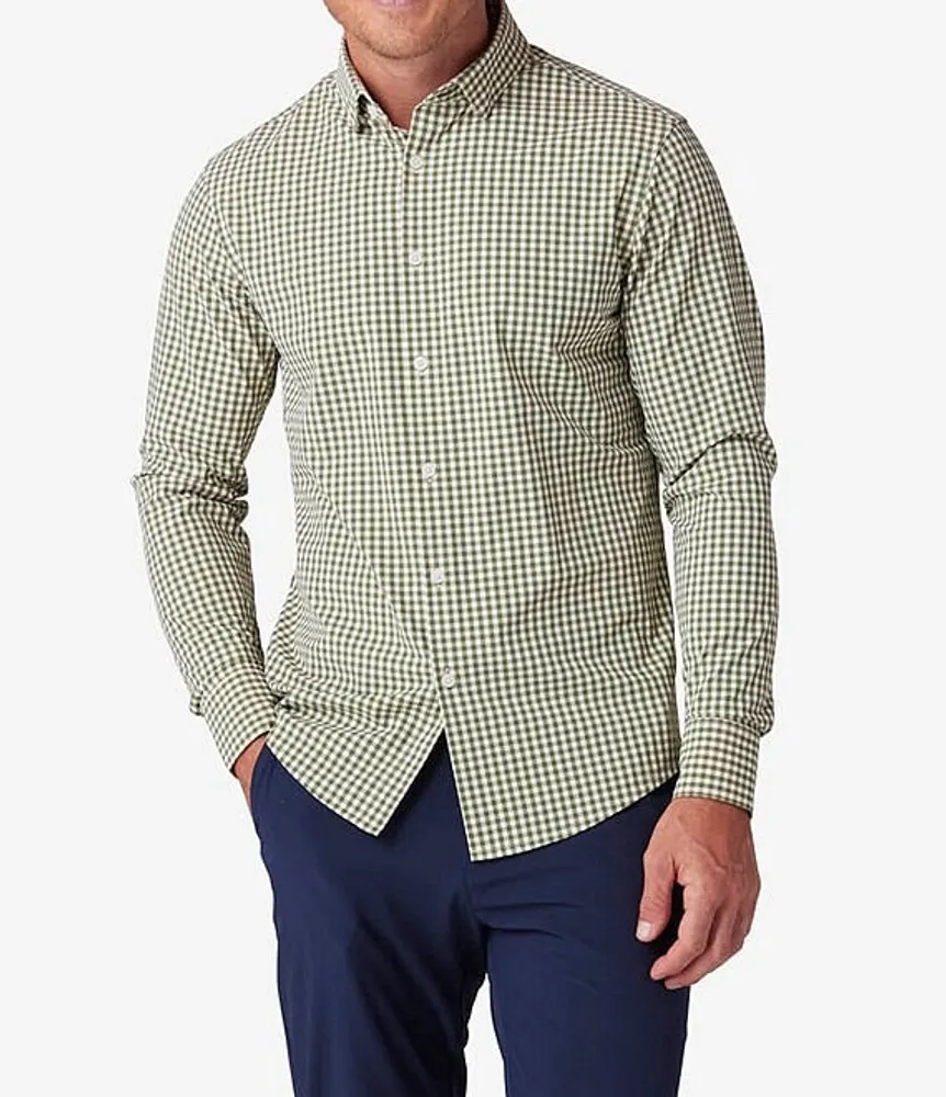 Mizzen+Main Leeward No-Tuck Performance Stretch Gingham Long Sleeve Woven Shirt