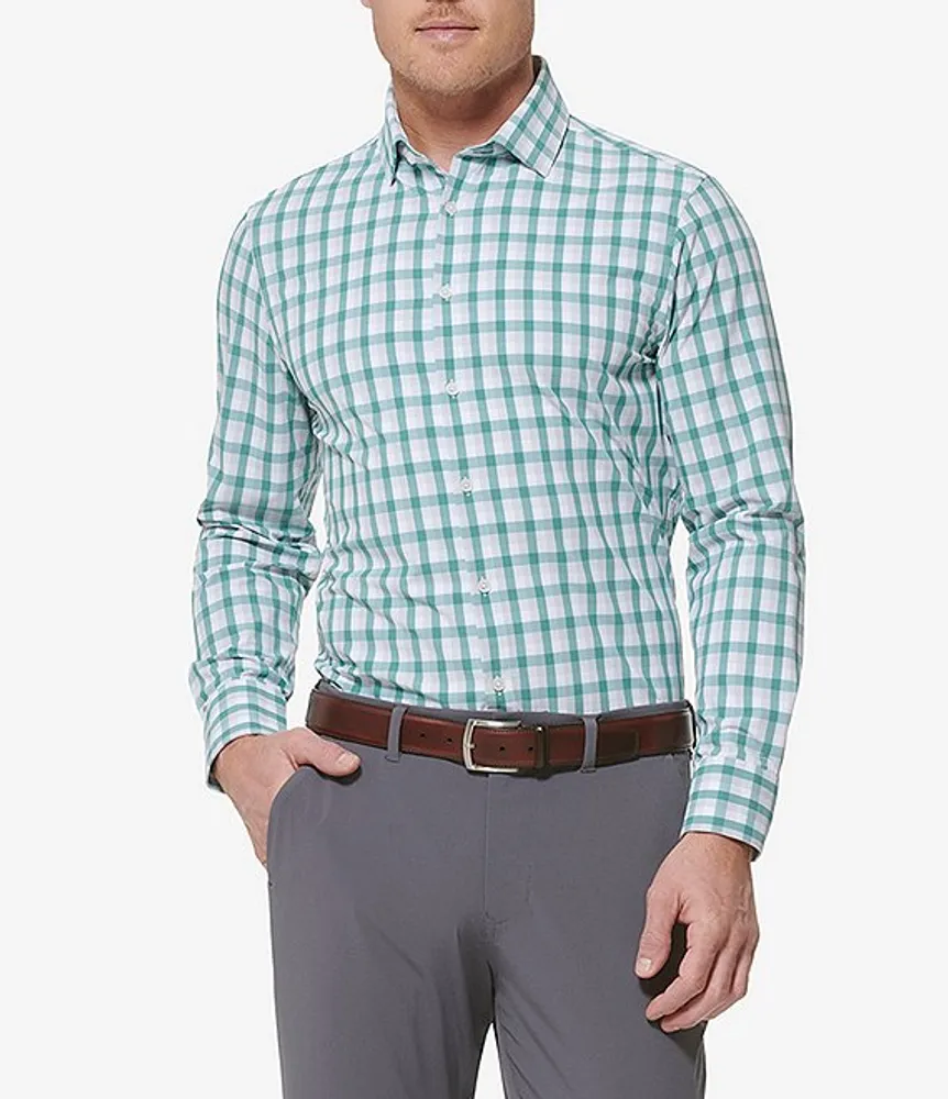 Mizzen+Main Leeward Performance Stretch Plaid Long Sleeve Woven Shirt