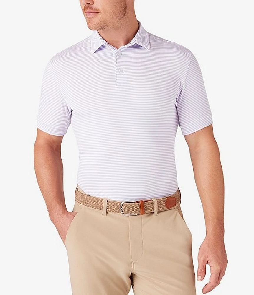 Mizzen+Main Trim Fit Stripe Performance Stretch Short Sleeve Polo Shirt