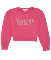 Moa Big Girls 7-16 Long-Sleeve Rhinestone Howdy Pullover