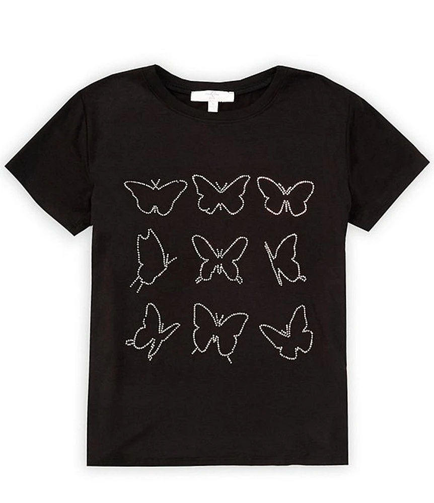 Moa Big Girls 7-16 Short Sleeve Butterfly Graphic T-Shirt