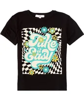 Moa Big Girls 7-16 Short Sleeve Take It Easy Oversized T-Shirt