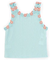 Moa Big Girls 7-16 Sleeveless Flower-Appliqued Cropped Tank Top