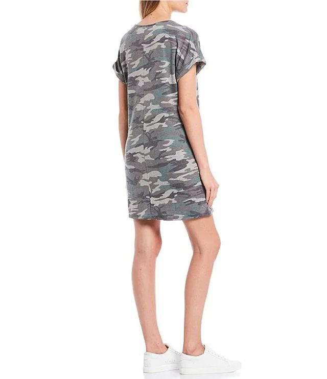 Moa Moa Camo Side Pockets T-Shirt Dress | Brazos Mall