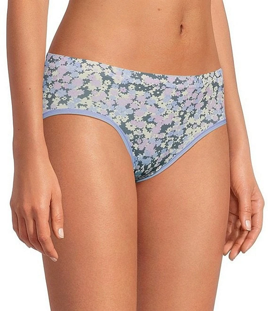 Modern Movement Soft Stretch Microfiber Seamless Ditsy Floral Hipster Panty