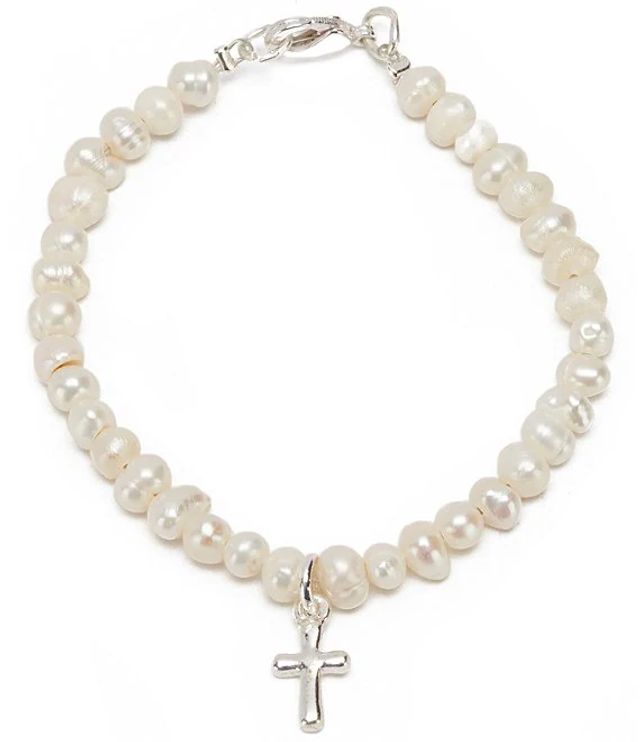 pearl and cross bracelet