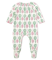 Mud Pie Baby Girls Newborn-9 Months Long Sleeve Tennis Themed Footed Coverall