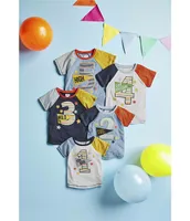 Mud Pie Little Boys 4T Raglan Short-Sleeve 4th Birthday Boy Colorblock T-Shirt